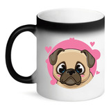 Taza Mágica Adorable Pug  Cambia De Color