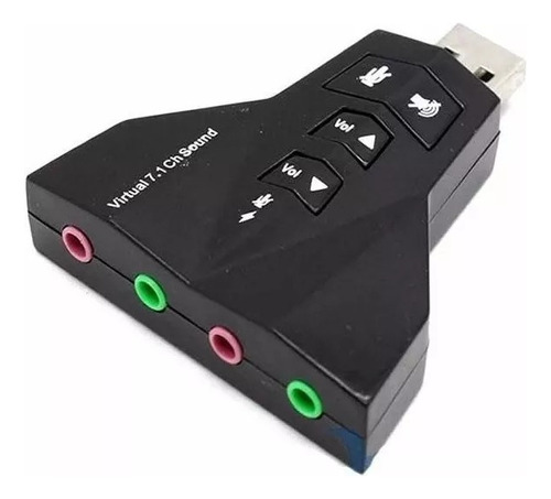 Placa De Sonido 7.1 Externa Usb Doble Audio In On Mini Plug