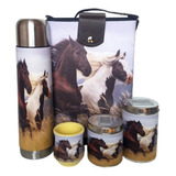 Equipo Matero Caballos Kit Matero, Termo , Mate , Yerbera 