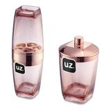 Conjunto Lavabo 2peças Porta Sabonete.liq Algodão Rose Gold