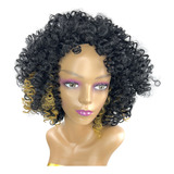 Peruca Lace Wig Cacheada Afro Orgânica Com Pentes Internos