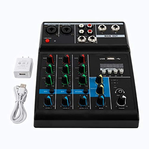 Mezcladoras Para Dj 4 Canales Mini Usb Amplificador Consola