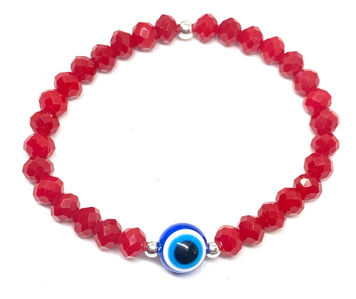 Pulsera Roja Ojo Protección Elastizada Ojito Plata 925