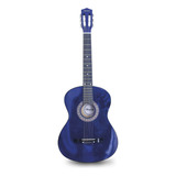 Guitarra De Madera 36  Funda Y Set De Cuerdas Color Blue