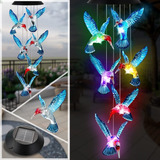 Lâmpada De Sino De Vento Solar Lâmpada Led Hummingbird Ao Ar