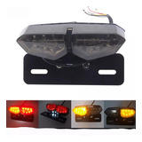 Luz De Freno Stop Led Porta Directional Placa Motocicleta