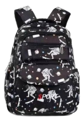 Mochila Escolar Masculina Espaçosa Porta Notebook E Garrafa