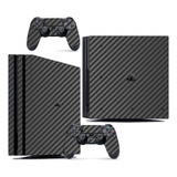 Skin Ps4 Pro Compatível Playstation Fibra Cinza