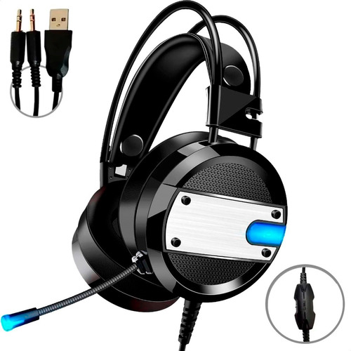 Headset Gamer Iluminado Pc Celular Tablet Notebook Com Mic