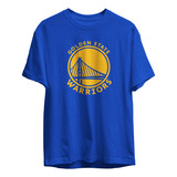 Remera Basket Nba Golden State Warriors Azul Logo Completo