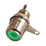 Conector Rca Hembra Plateada Chasis Panel Ficha Verde X 10 U