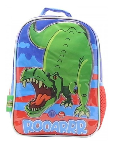 Mochila Jardin Infantil Mundo Dino T Rex Sonido Dinosaurio Color Azul Diseño De La Tela Poliéster