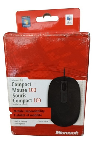 Mouse Compact Microsoft Optical 100 Negro Pc/mac-usb