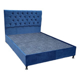 Base Cama Con Espaldar Capitoneado Doble 140x190