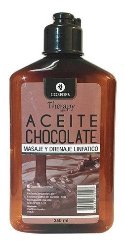 Aceite Chocolate Masaje Linfático Hidratante 250ml Cvl