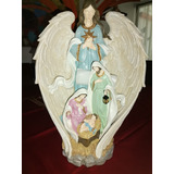 Nacimiento De Angel Sagrada Familia Grande De 47 Cms Resina