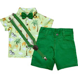 Conjunto Social Safari 1 Aninho Infantil Menino Tradicional