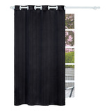 Cortina Blackout Liso Corta Luz Para Sala/quarto 1,40x1,40m Cor Preto