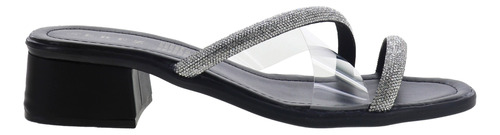 Tacónes Elegantes Slip-on Mujer Con Tira Transparente