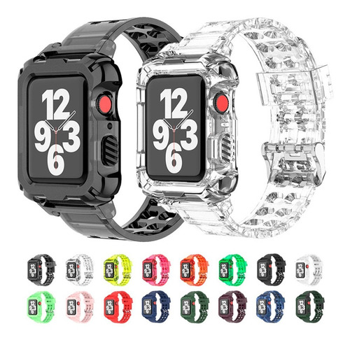 Correa Silicón Case Para Apple Watch Compatible Todas Series