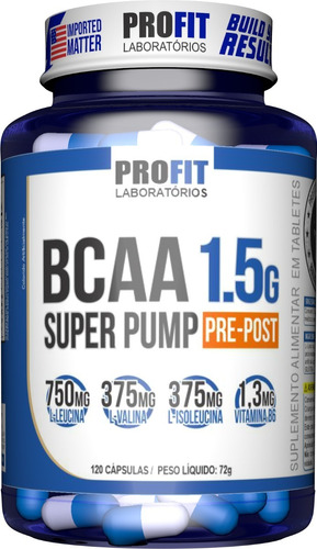 Bcaa 1.5g Super Pump 120 Cáps Aminoácido - Profit Original F