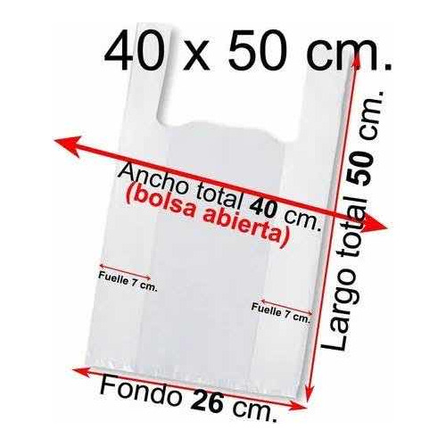 Bolsas Plásticas Tipo Camiseta 40x50cm 100 Unid Todo Uso