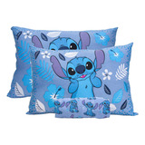 Jogo De Lençol Stitch Casal Disney Malha 3 Peças Infantil