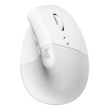 Mouse Logitech Lift Branco Sem Fio Bluetooth Usb Ergonômico