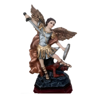 San Miguel Arcangel Figura 38 Cm Con Ojos De Cristal | Meses sin interés