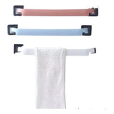 Toallero Plastico Autoadhesivo Multiuso Baño Moderno Pack X3 Color Blanco