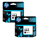 Kit De 2 Cartuchos De Tinta Hp 664 Original Negro F6v29al