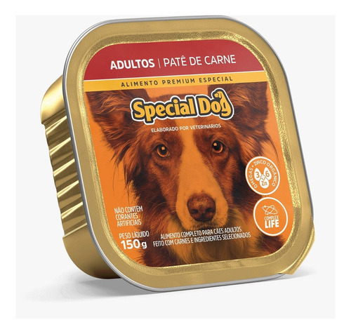 Alimento Special Dog Premium Especial Para Cão Adulto Todos Os Tamanhos Sabor Patê De Carne Em Lata De 150g