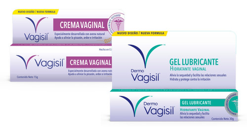 Kit X Crema + Gel Lubricante Hidratante Vagisil Vaginal  