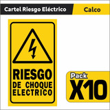 Calco Riesgo Choque Eléc. O Personalizado  9x16 - X 10 Unid