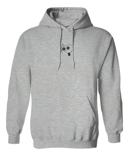 Sudadera Con Gorro Bordado Rostro Coraline Ojos Botones Hilo
