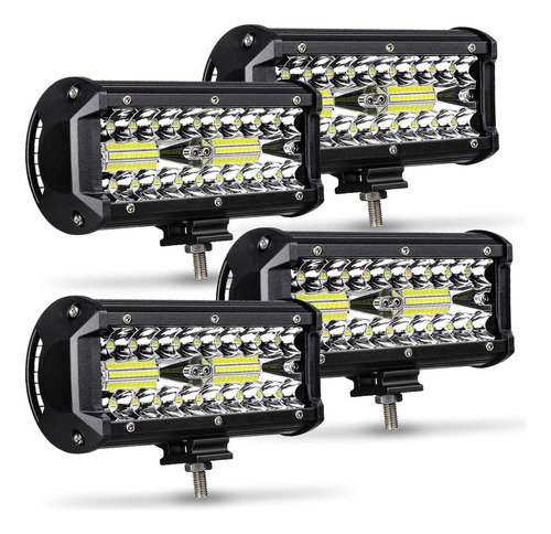 Barra De Luz Led De 7 Pulgadas 120w Luz Led Todoterreno 4pcs