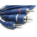 Cable Audio Mini Plug 3,5mm A 2 Rca Reforzado Azul 8 Metros