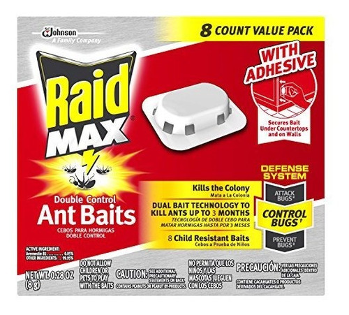 Raid Max Cebos Para Hormigas De Doble Control 8 Ct