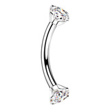 Piercing Ceja Rosca Interna Strass Zircon Acero Premium