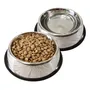 Kit 2 Platos Comedero Bebedero Acero Inox 26cm Perros Gatos Gris