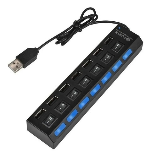 Zapatilla Hub Usb Multiplicador 7 Puertos Usb 2.0 Switch Ind