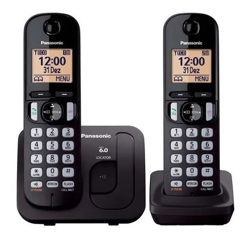 2 Teléfonos Inalámbricos Panasonic Kx-tgc212 Dect 6.0 Negro