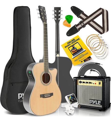 Kit Guitarra Y Amplificador Acústica Pyle-pro Peagkt100