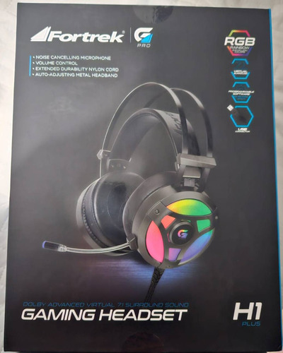 Headset Gamer Fortrek Pro H1 Plus 7.1 Rgb Cinza Usb