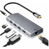 Hub Usb C Etherent, Adaptador Multipuerto 6 En 1 Tipo C Hdmi