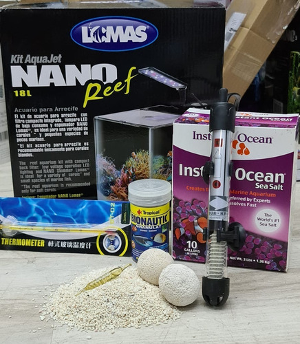 Kit Todo Incluido Para Iniciar Acuario Marino De 18 Litros 