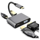 Wisyifil Adaptador Usb C A Hdmi Vga, Adaptador Multipuerto D