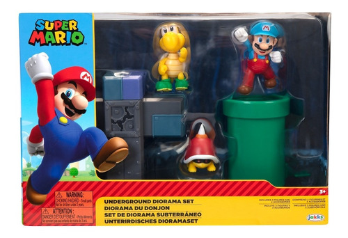 Nintendo Set Figura Supera Mario Bros Diaroma Subterraneo