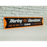 Cuadro Harley Davidson 120 Aniversario Letrero De Metal