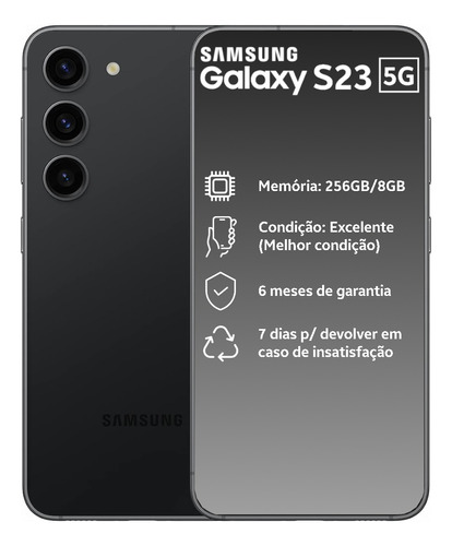 Samsung Galaxy S23 5g 256gb 8gb 6.1'' Preto - Excelente